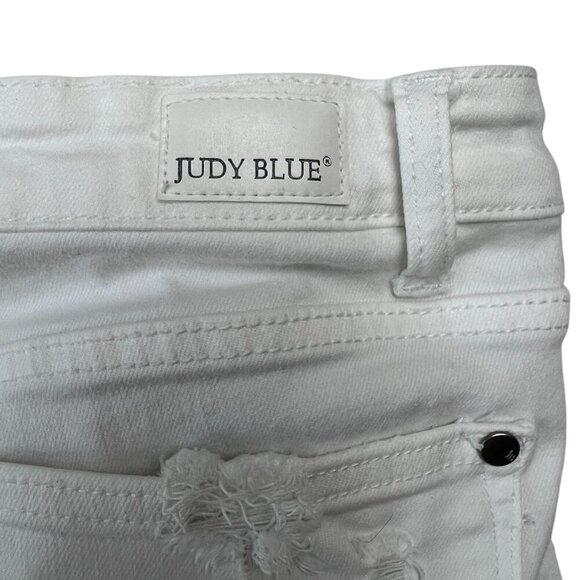Judy Blue White Womens Skinny Distressed Jean Size 13/30 - Picture 7 of 12